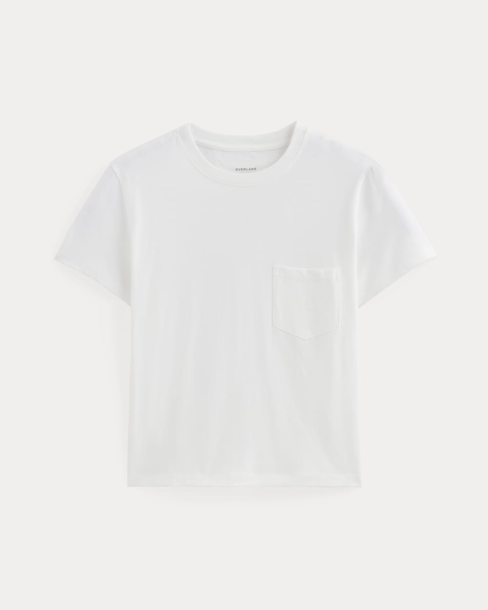 The Box-Cut Tee in Essential Cotton | White | Pocket - Image 2