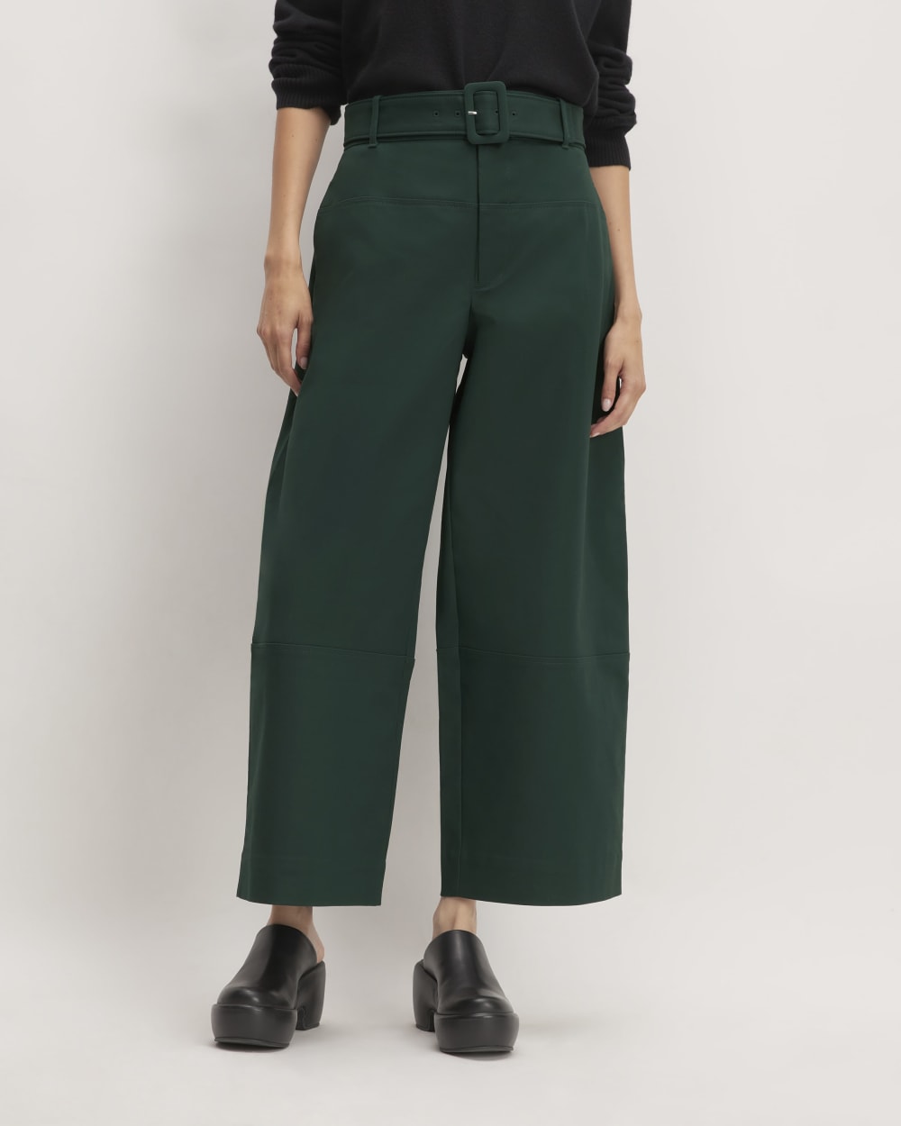 The Structured Cotton Belted Pant | Scarab