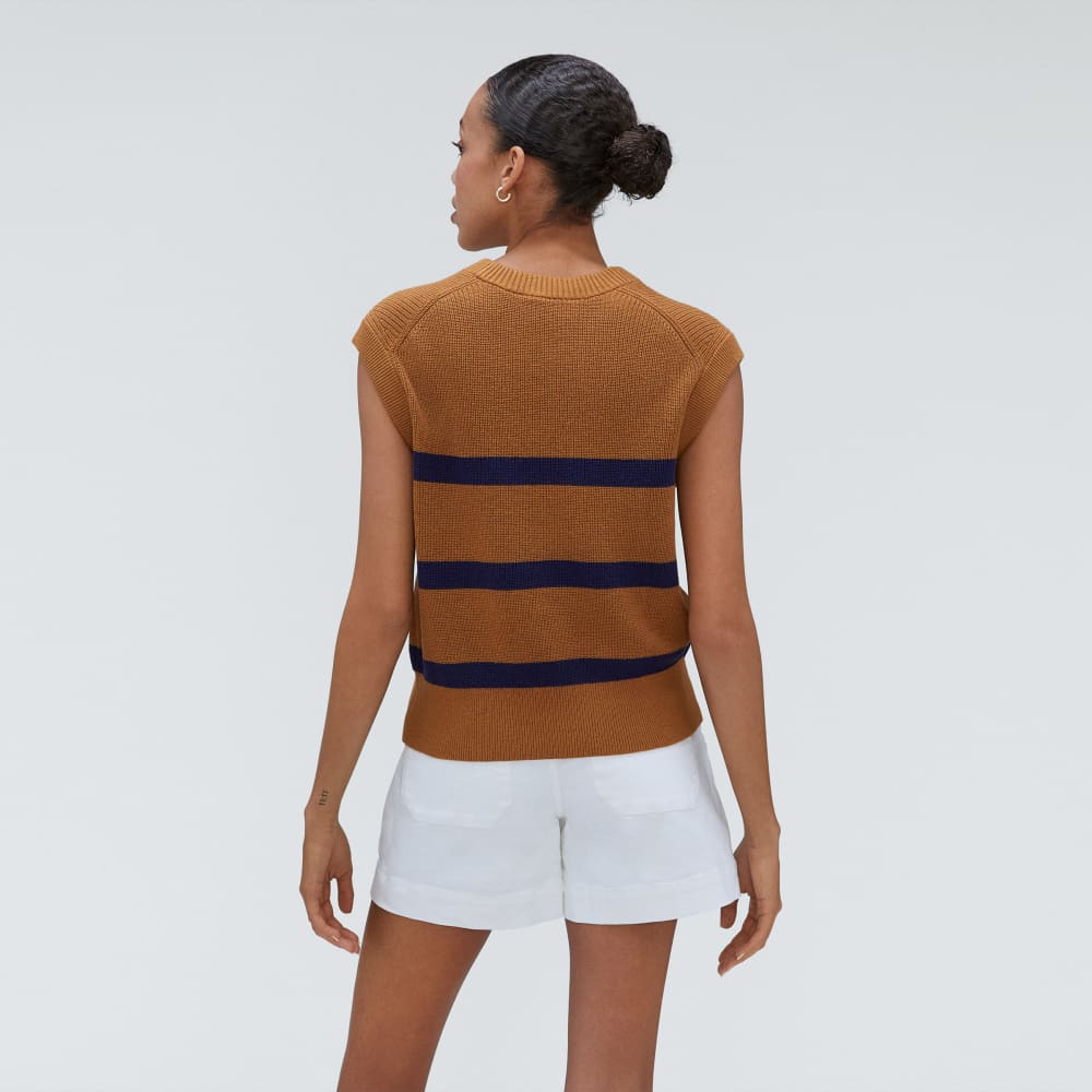 The Cotton Summer Sweater Tank | Caramel - Image 3