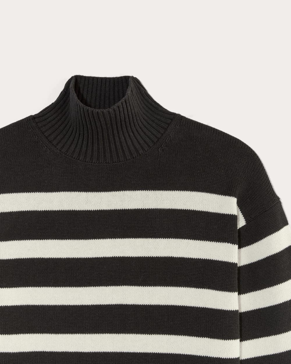 The Boxy Turtleneck in Everyday Cotton | Black / Canvas - Image 2
