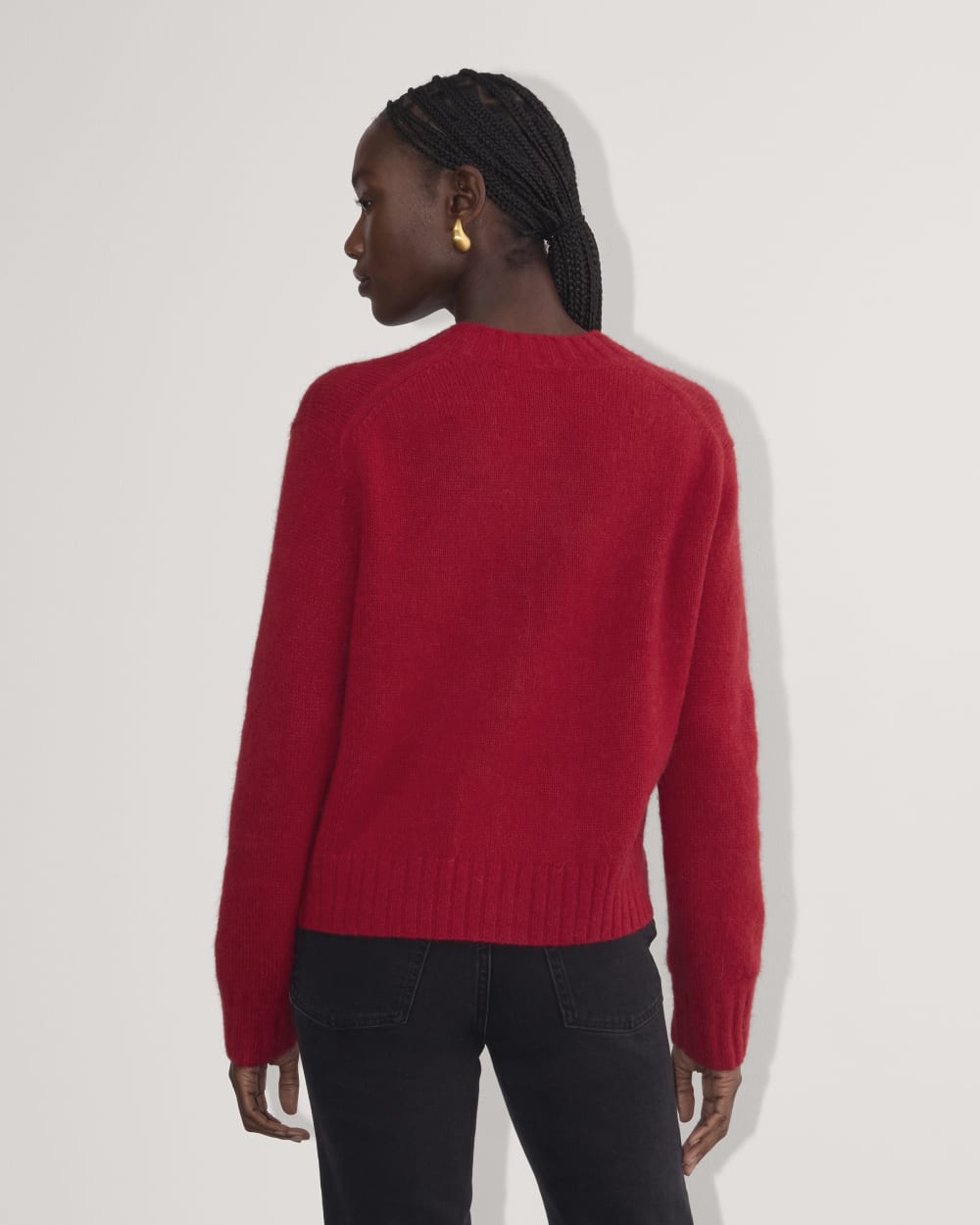 The Crew Cardigan in Alpaca | Berry Red - Image 5