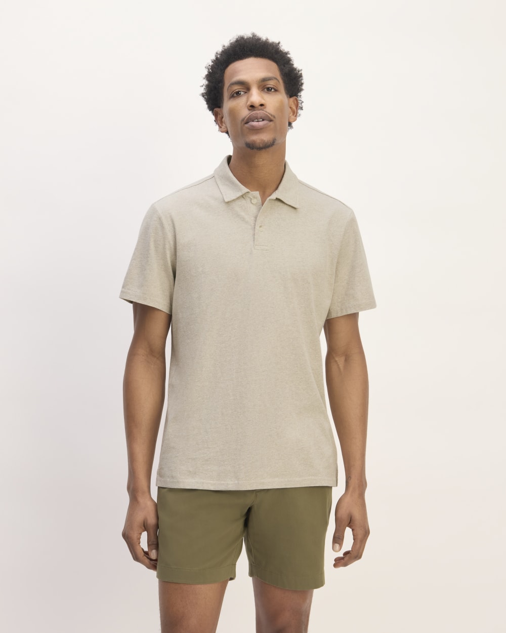 The Premium Weight Short-Sleeve Polo | Heather Oatmeal