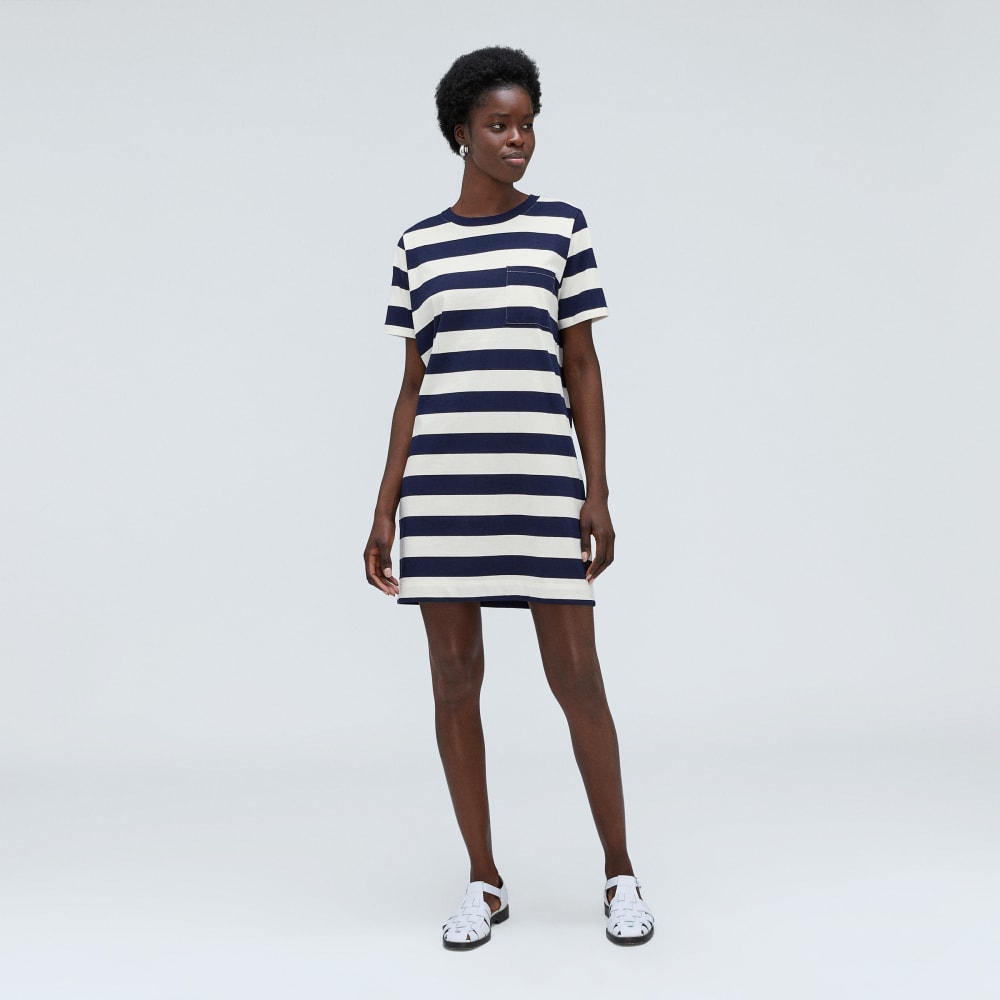 The Organic Cotton Weekend Tee Dress | Navy / Canvas - Image 2