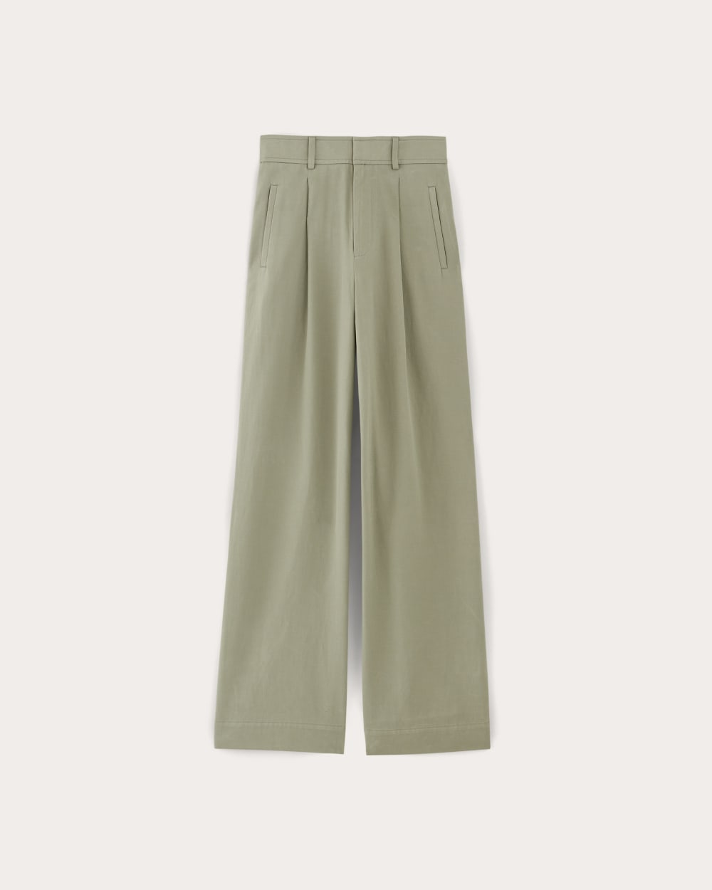 The Draper Pleated Pant in Buttersmooth | Seagrass | 32 Inseam - Image 2