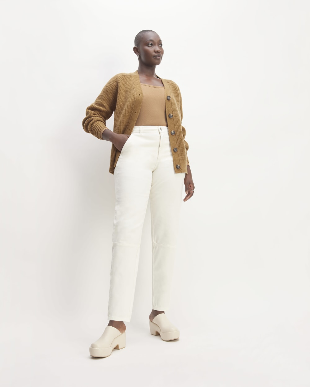 The Felted Merino Cardigan | Deep Camel - Image 3