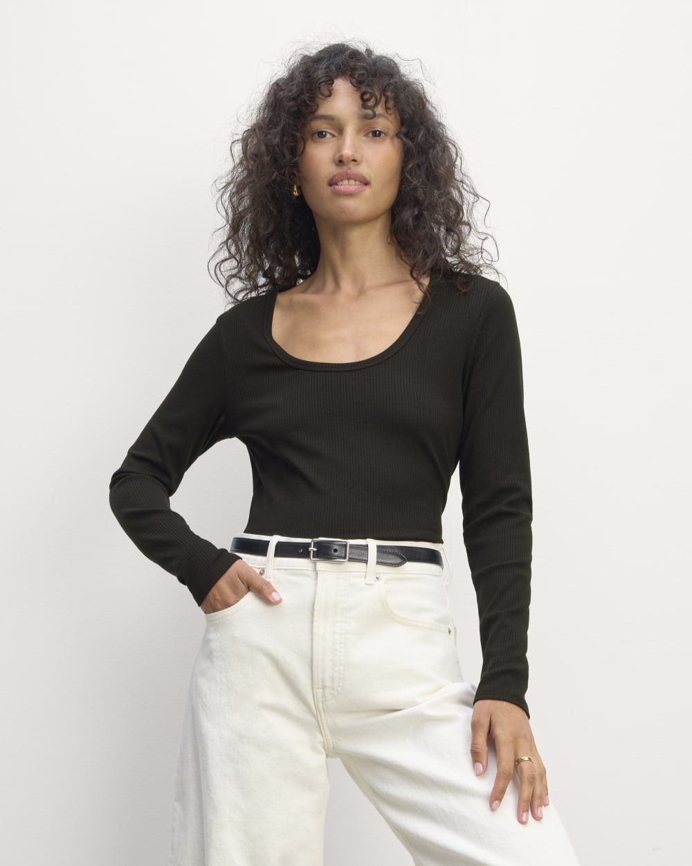 The Shimmy Long-Sleeve Tee | Black