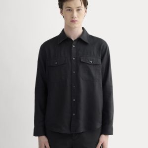 The Linen Utility Shirt | Black