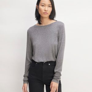 The Long-Sleeve Tee in Butterluxe | Heather Charcoal