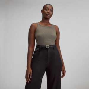 The Supima? Micro-Rib Cropped Tank | Heathered Fatigue