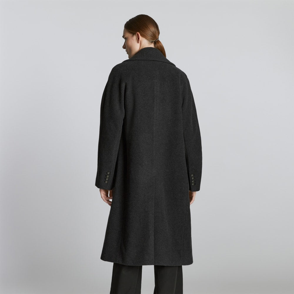 The Italian ReWool? Long Peacoat | Heathered Black - Image 3