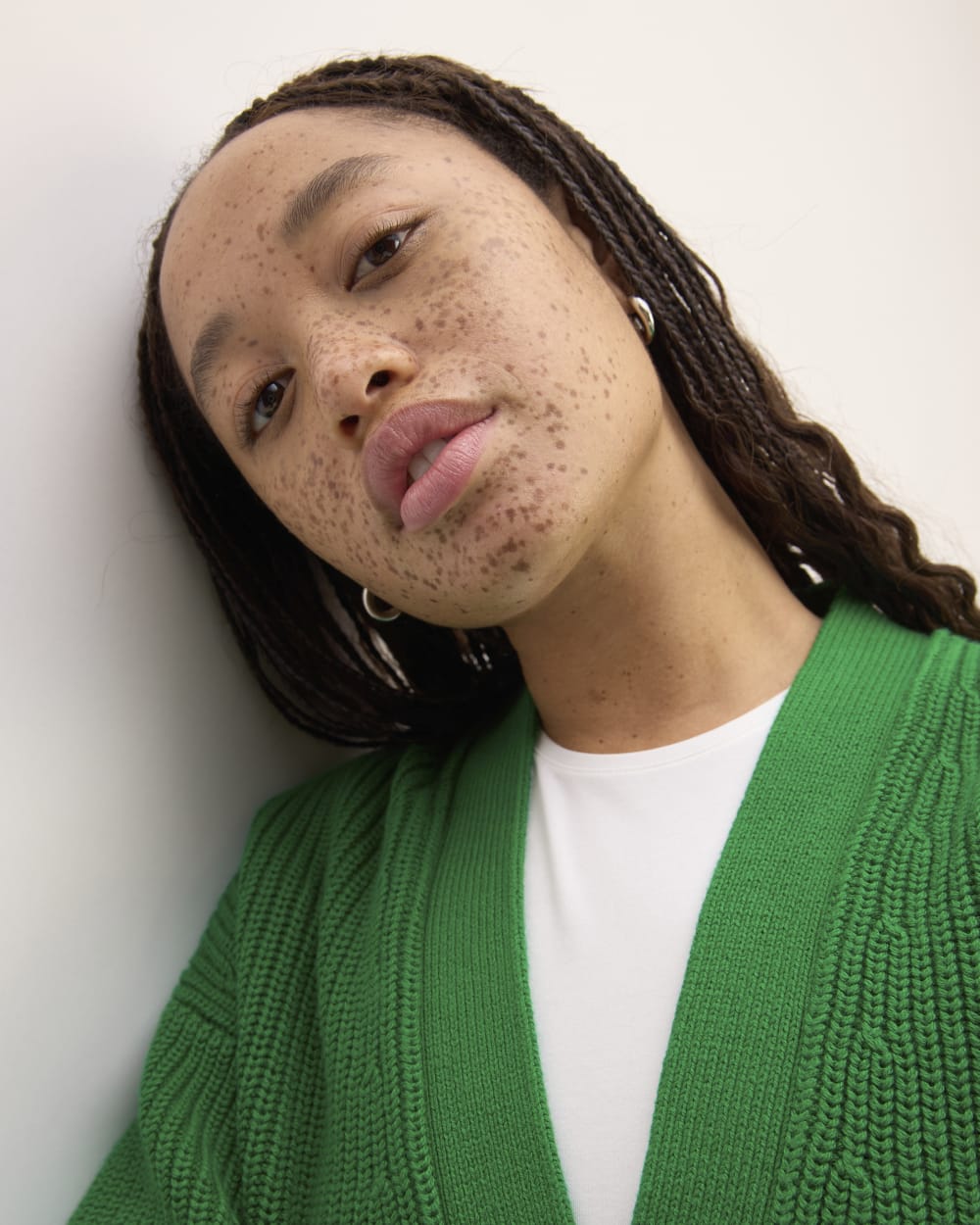 The Boxy Cardigan in Everyday Cotton | Grass Green - Image 4