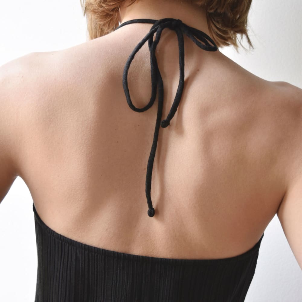 The Rib Soft Knit Halter Top | Black - Image 7