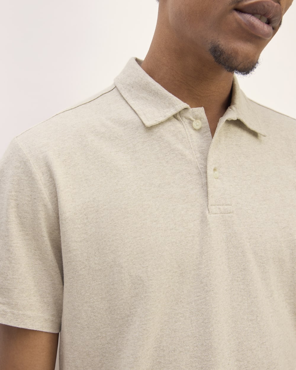 The Premium Weight Short-Sleeve Polo | Heather Oatmeal - Image 4
