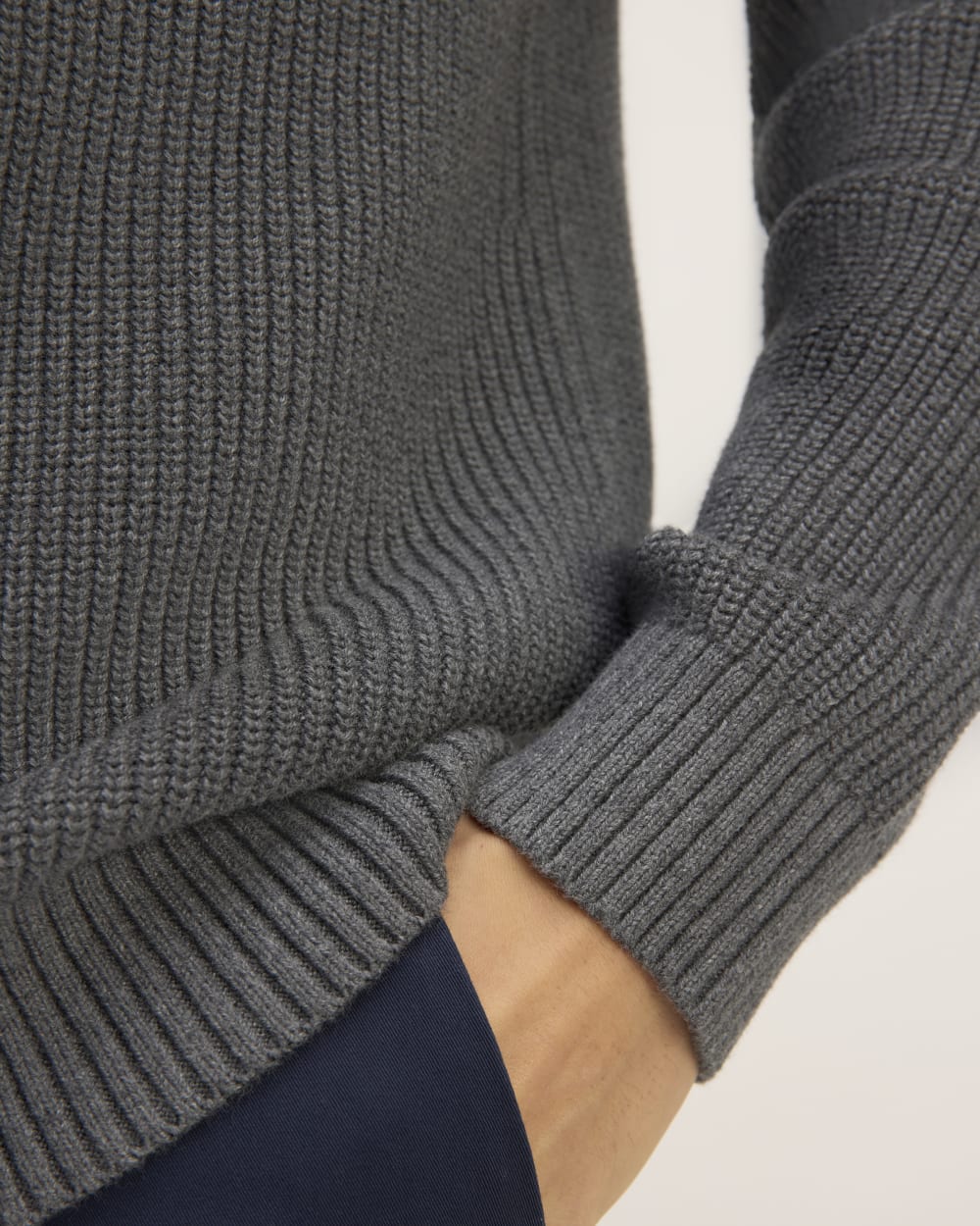 The Cotton Chunky Rib Polo | Heathered Charcoal - Image 5