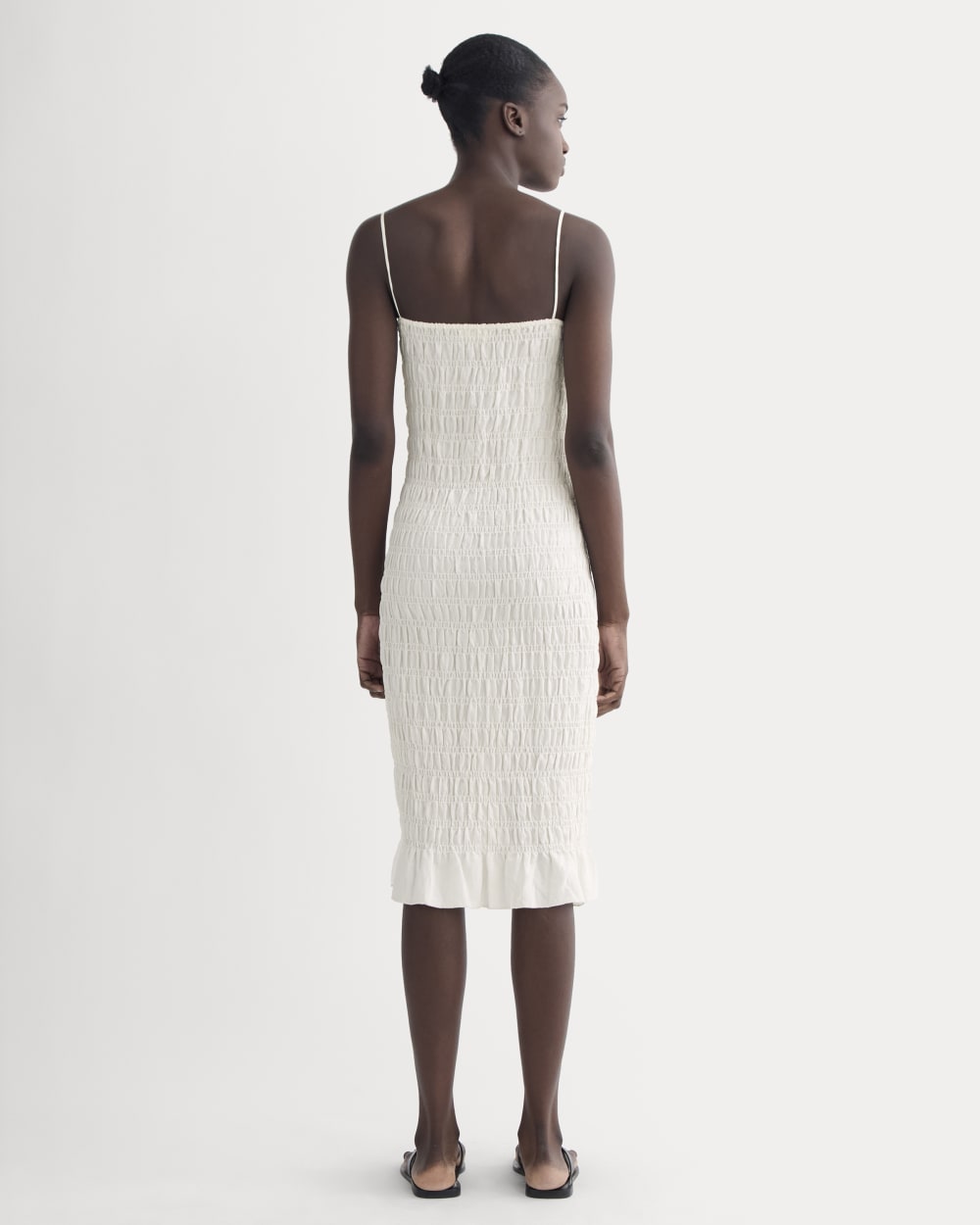 The Smocked Column Dress | Bone - Image 4