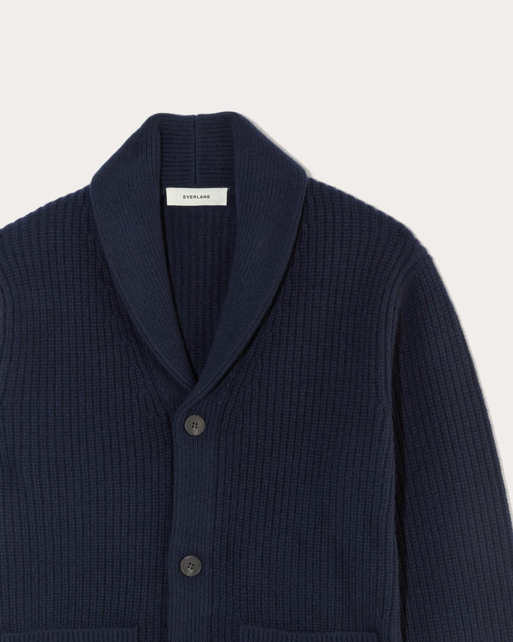 The Felted Merino Shawl Collar Cardigan | Deep Navy - Image 6