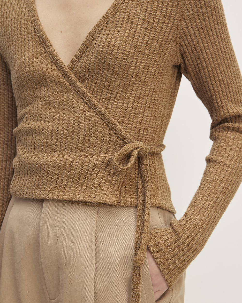 The Cozy Rib Wrap Top | Cappuccino - Image 5
