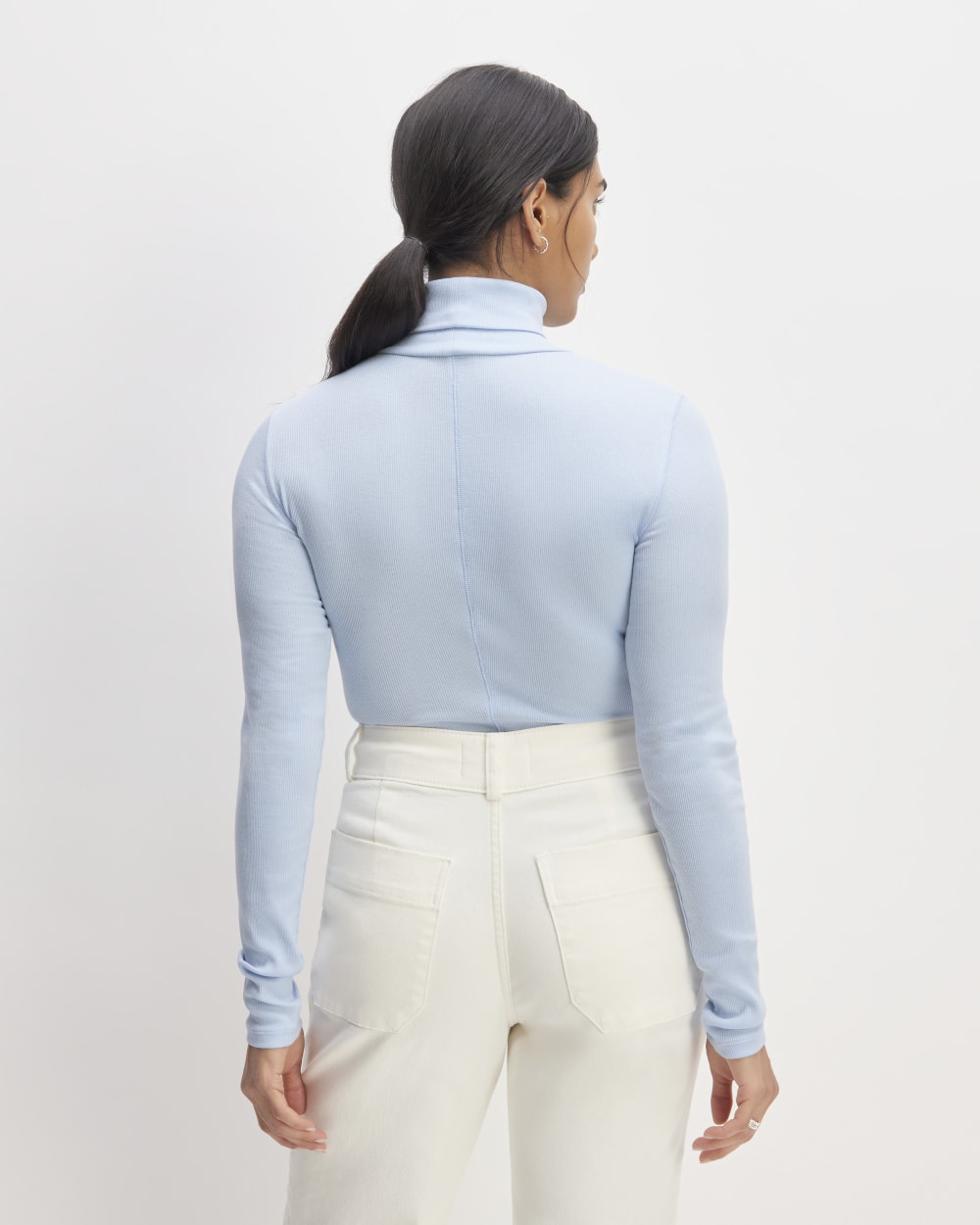 The Luxe Rib Turtleneck | Chambray Blue - Image 4