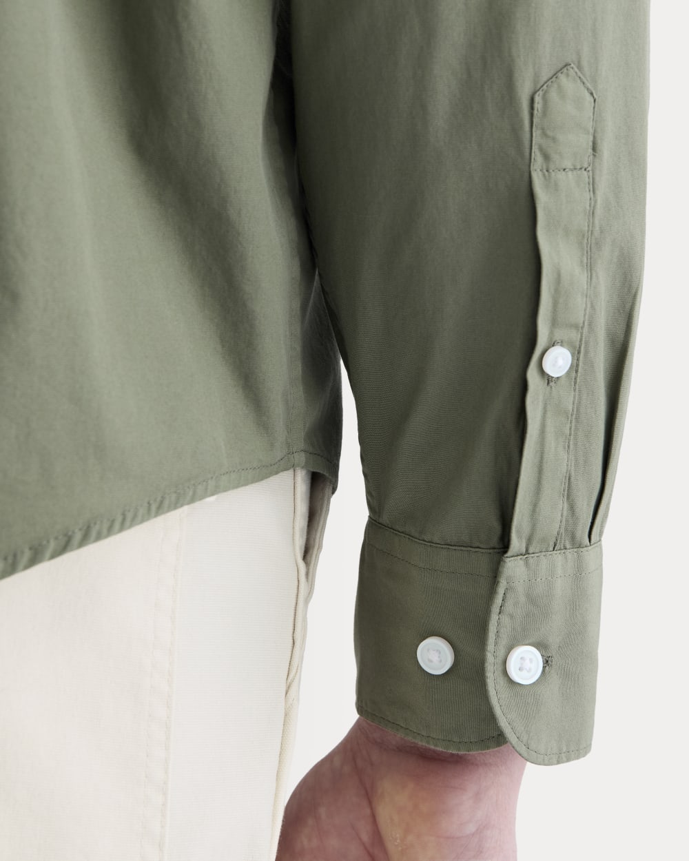 The Washed Poplin Shirt | Lichen Green - Image 4