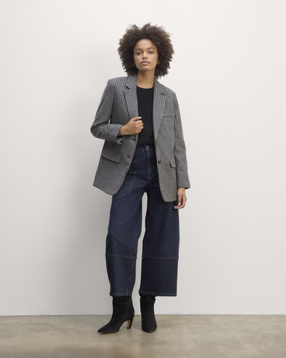 The Oversized Blazer in Wool | Gray Houndstooth - Image 3