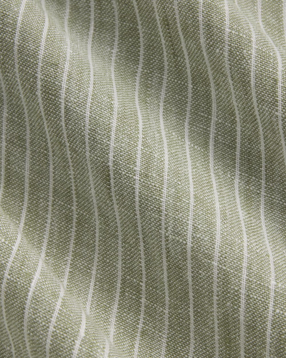 The Popover Dress in Linen | Oil Green / White - Image 6