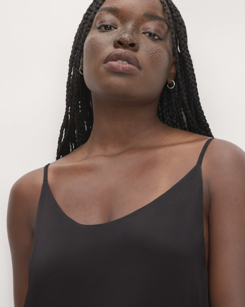 The Hammered Satin Slip Dress | Black - Image 3
