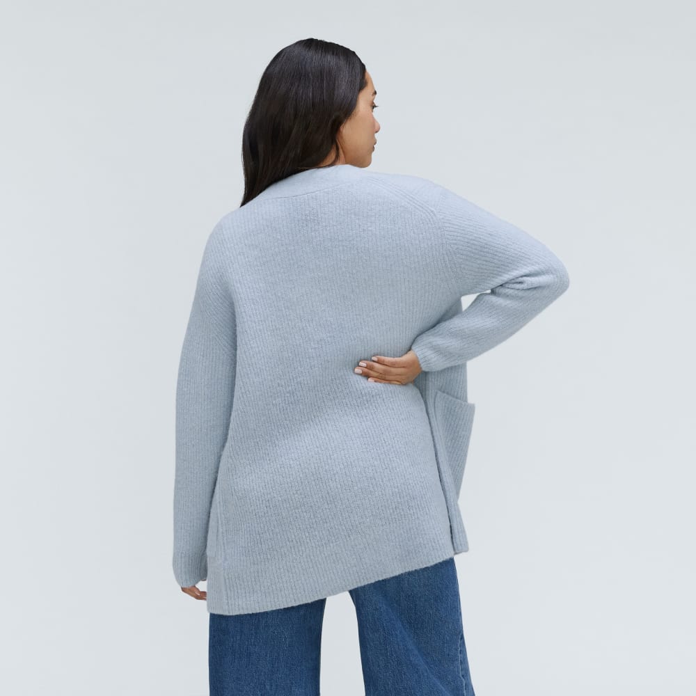 The Oversized Alpaca Pocket Cardigan | Mist - Image 3