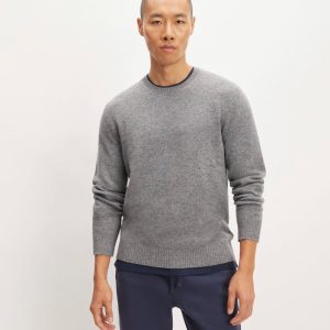 The Premium Merino Crew Neck Sweater | Heathered Mid-Grey