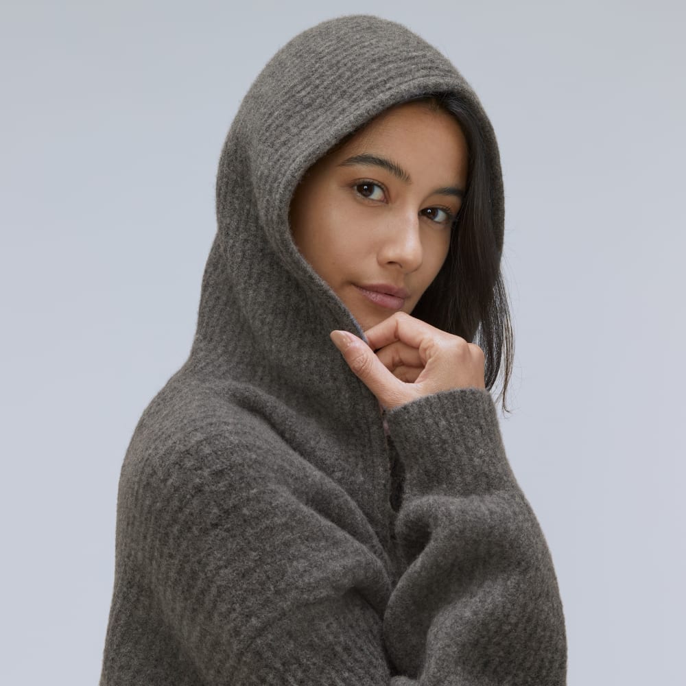 The Cozy-Stretch Hooded Cardigan | Heathered Charcoal - Image 4