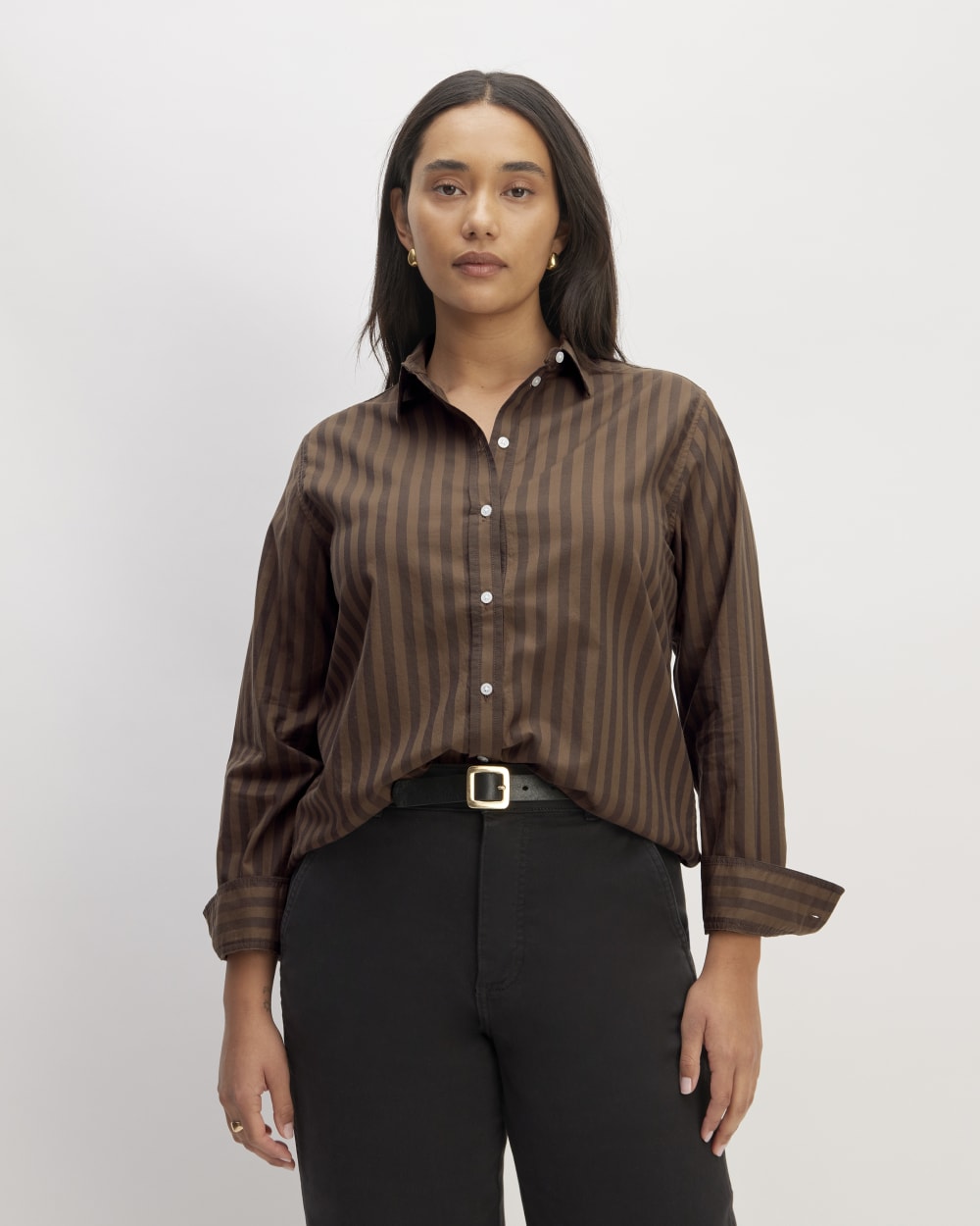 The Must-Have Shirt in Silky Cotton | Cocoa / Black