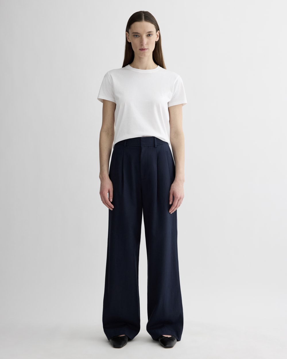 The Draper Pleated Pant in Buttersmooth | Navy | 32 Inseam
