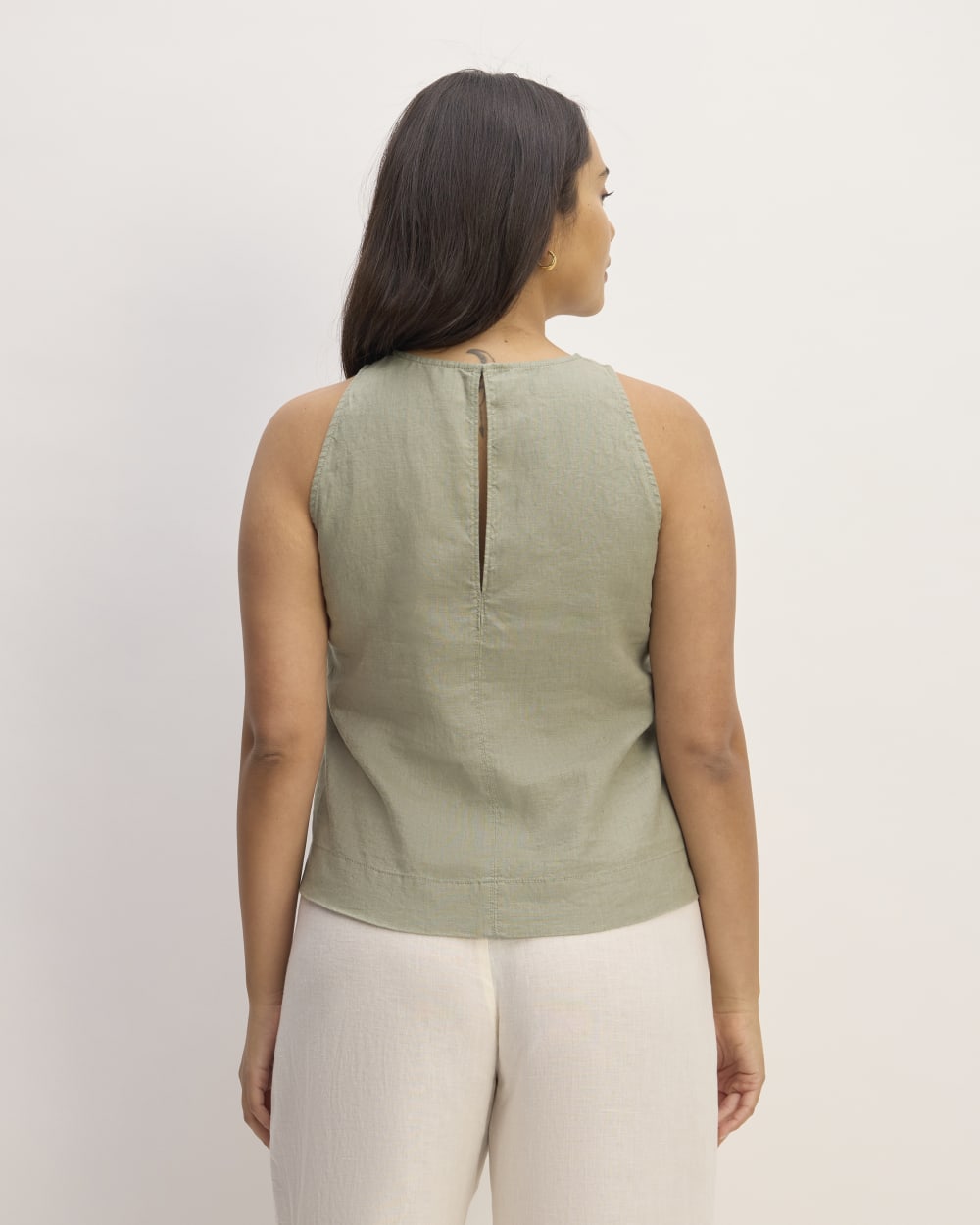 The Linen High-Neck Tank | Sage Green - Image 6