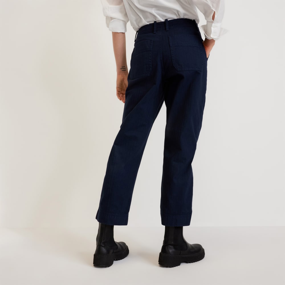 The Organic Cotton Herringbone Pant | Navy - Image 3