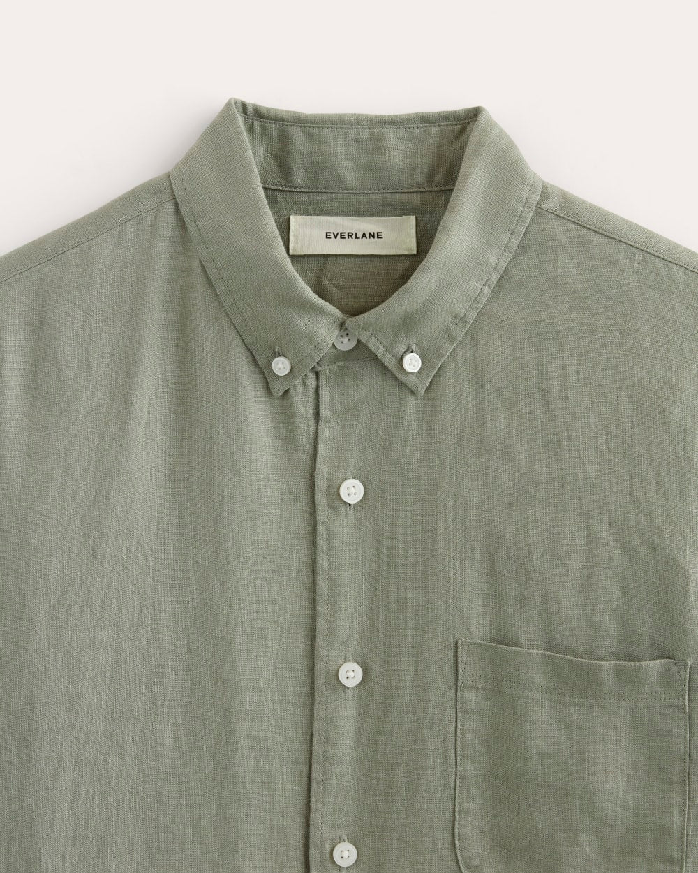 The Classic Short-Sleeve Shirt in Linen | Sage Green - Image 6