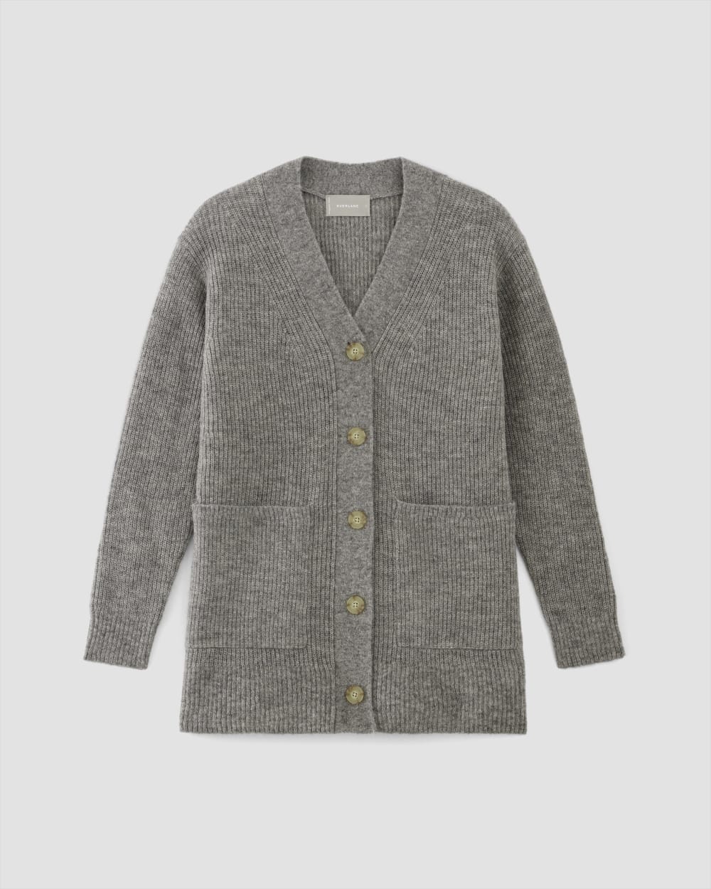 The Oversized Alpaca Pocket Cardigan | Heathered Stone - Image 2
