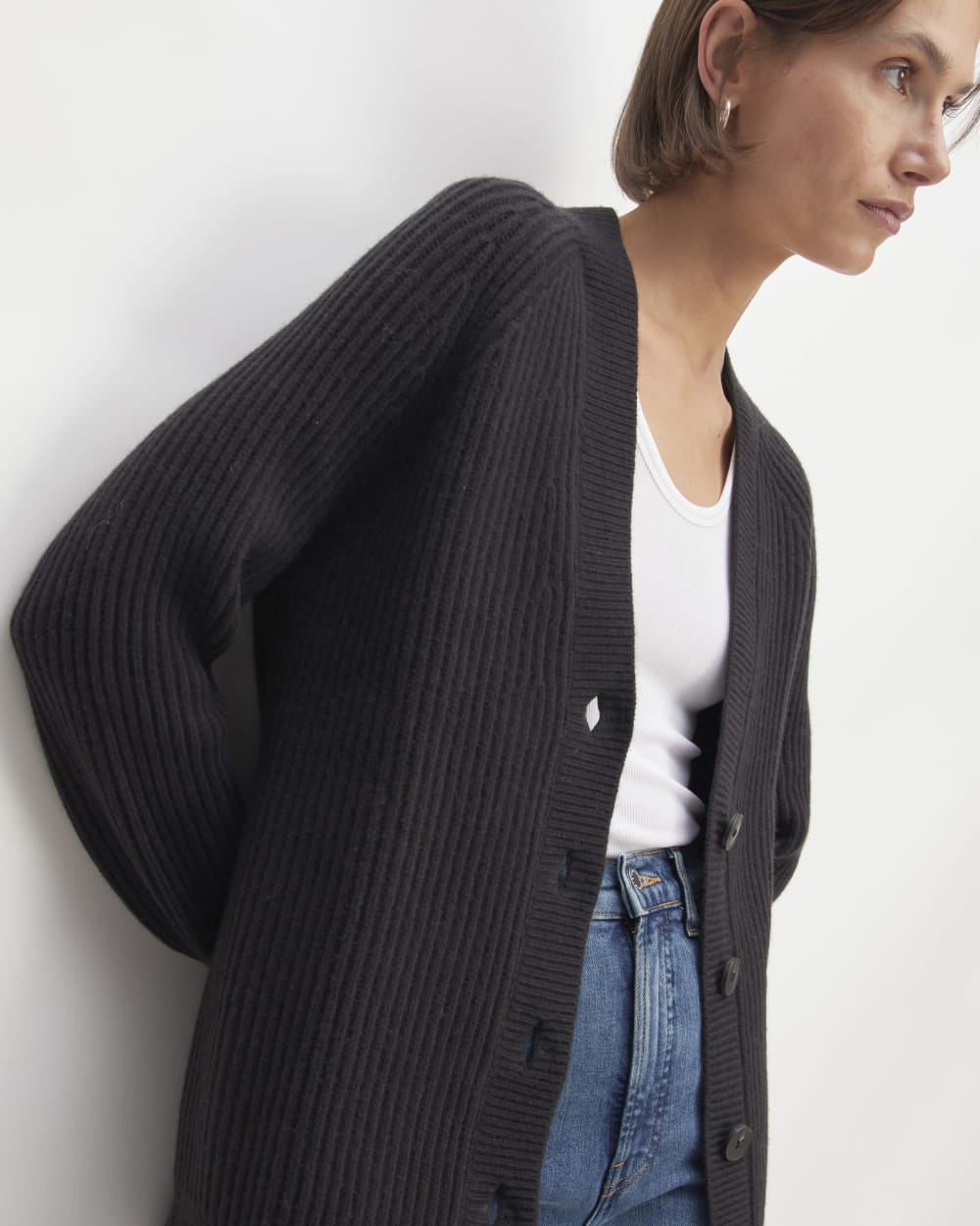 The Felted Merino Cocoon Cardigan | Black - Image 4