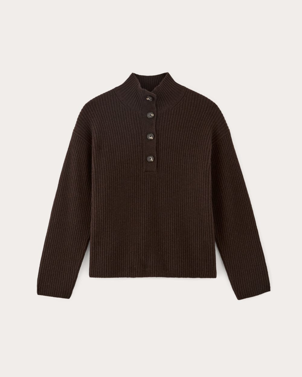 The Cocoon Henley in Wool Cashmere | Americano - Image 2