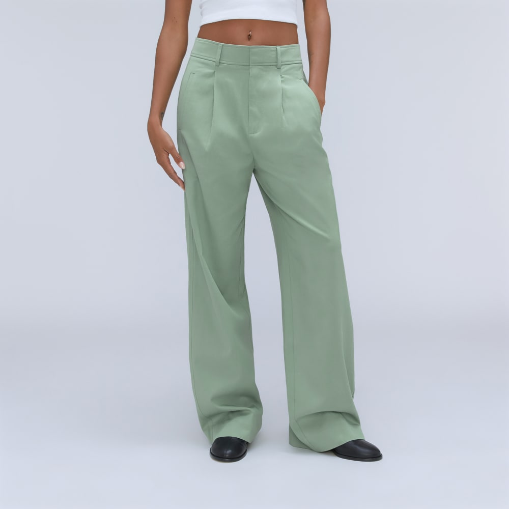 The Draper Pleated Pant in Buttersmooth | Lily Pad | 30 Inseam