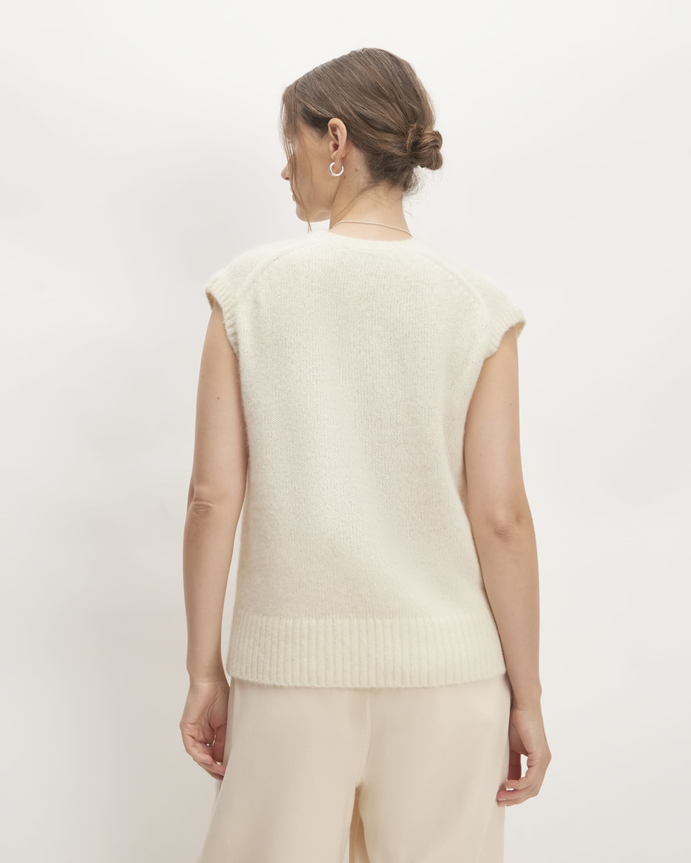 The Alpaca V-Neck Vest | Snow - Image 6