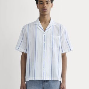 The Textured Resort Shirt | Bone / Dutch Blue