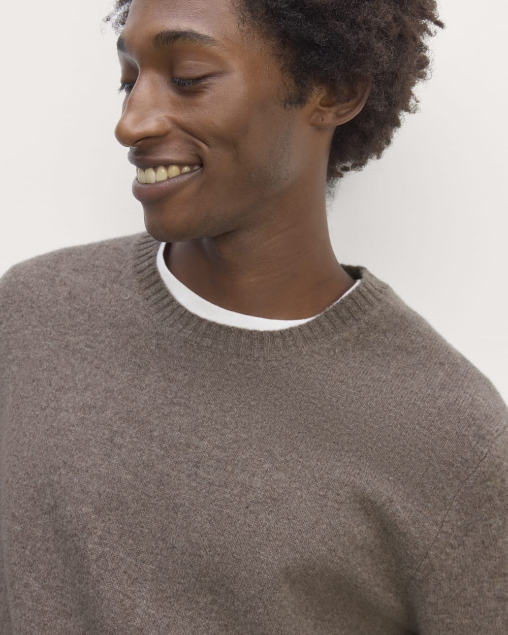 The Premium Merino Crew Neck Sweater | Taupe Melange - Image 4