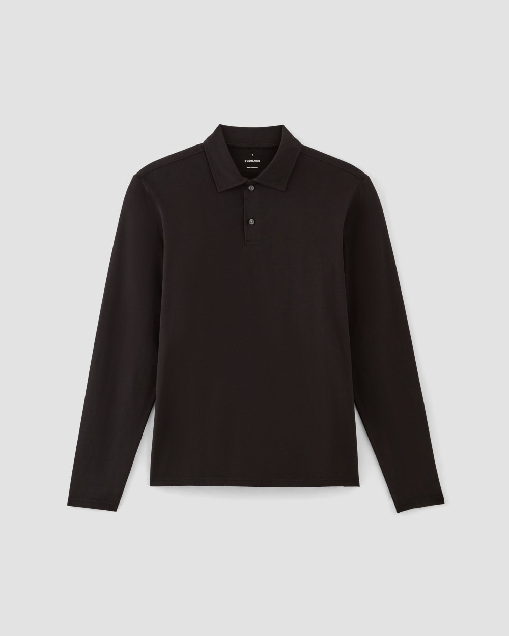 The Premium Weight Long-Sleeve Polo | Black - Image 2