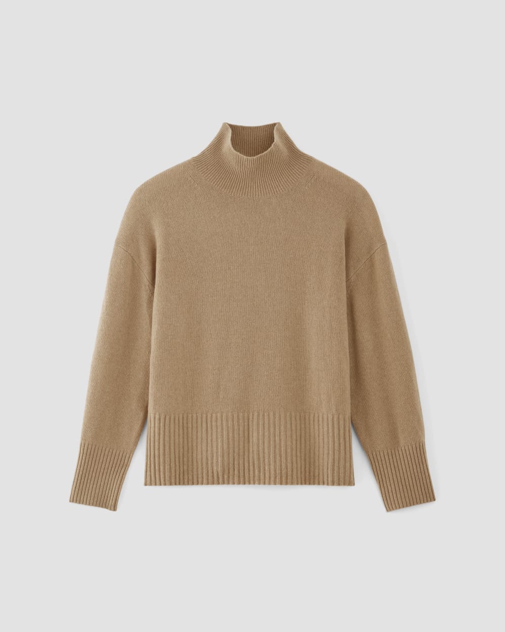 The Cashmere Oversized Turtleneck | Light Camel - Image 2
