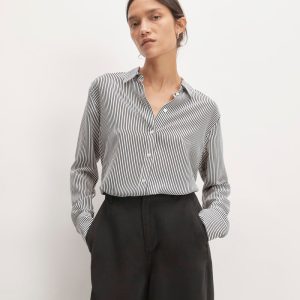 The Must-Have Shirt in Washable Silk | Black / White