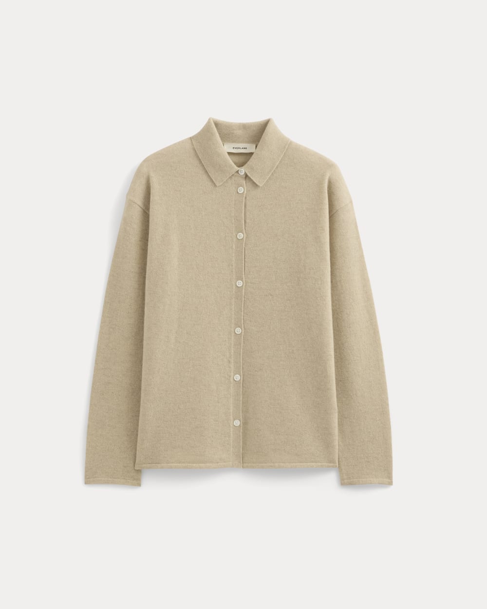 Cashmere Button-Up Shirt | Heather Light Camel - Image 2