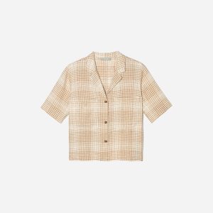 The Linen Workwear Shirt | Iced Coffee Grid