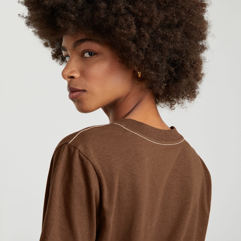 The Vintage V-Neck Hemp Tee | Espresso - Image 5