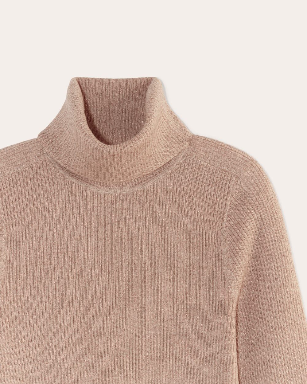 The Turtleneck in Lurex Merino | Rose Gold - Image 6