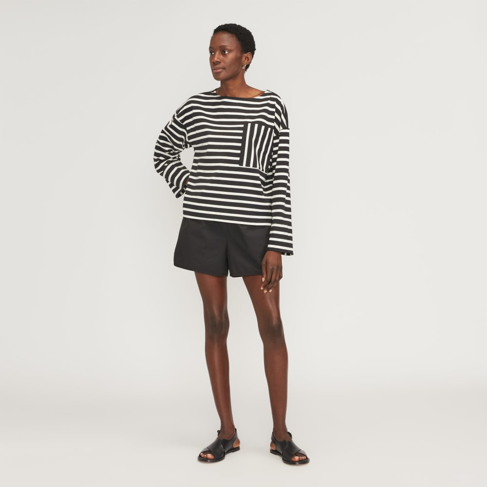 The Premium Weight Oversized Pocket Tee | Black / Canvas Tan - Image 6