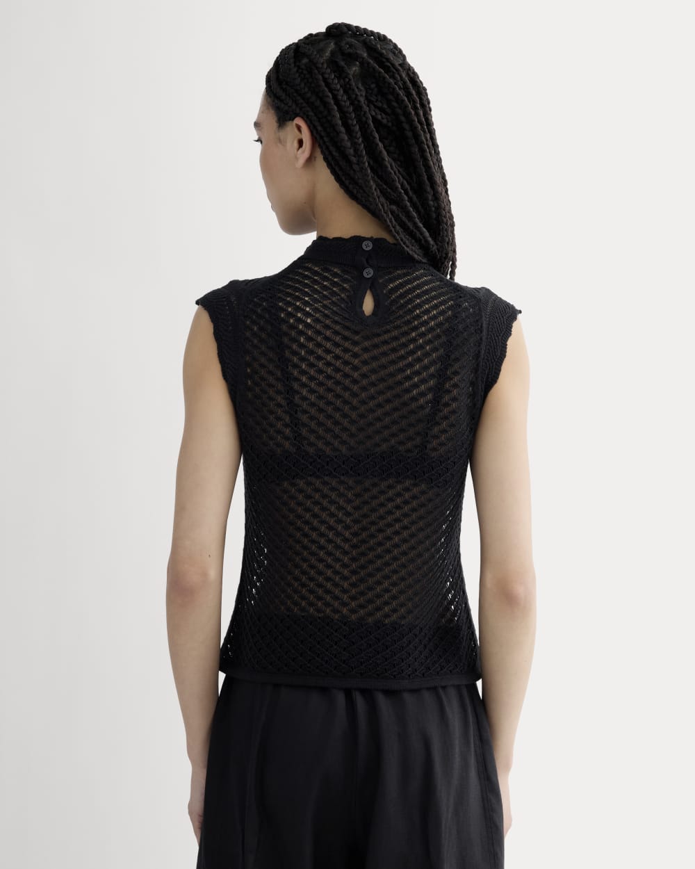 The Lace Knit Tank | Black - Image 5